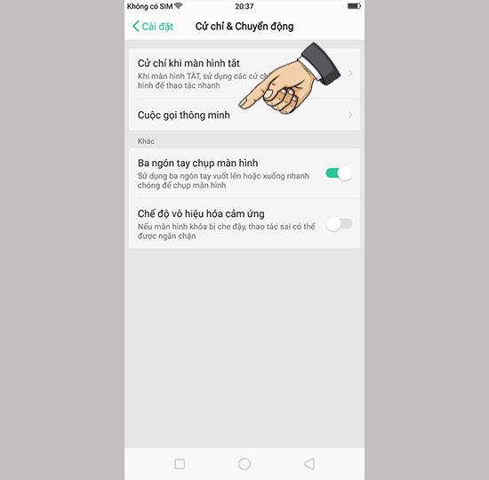 Vào cuộc gọi thông minh
